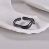 Wholesale Jewelry Women's Titanium Steel Water Wave Open Ring Geometric Electroplated