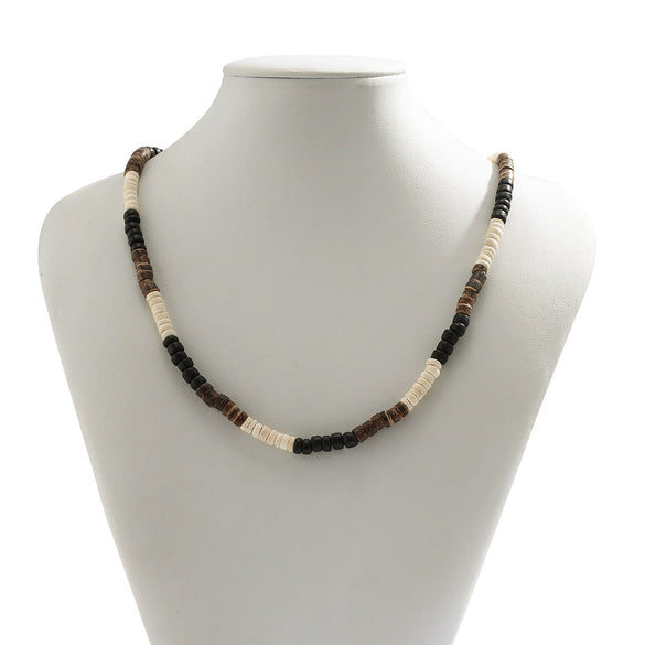 Wholesale Jewelry Wooden Geometric Handmade Men's Necklace