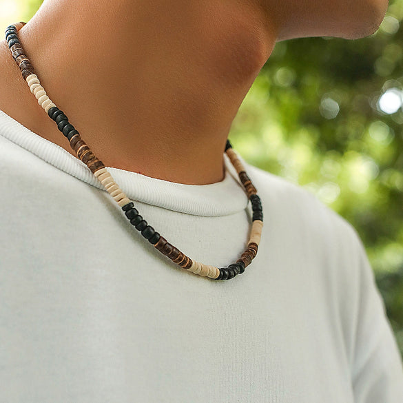 Wholesale Jewelry Wooden Geometric Handmade Men's Necklace