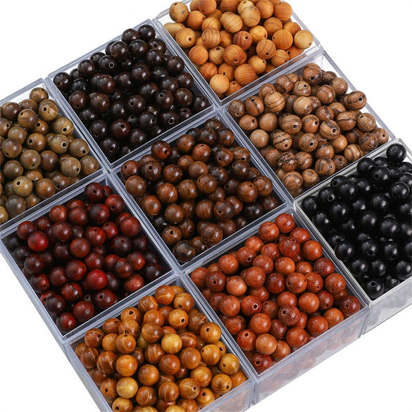 Wholesale Jewelry Wooden Round Bead Antique Handmade Oil Treated Beaded Bracelet Accessories