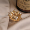 Wholesale Jewelry Zinc Alloy Flower Brooch Electroplated With Rhinestones