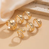 Wholesale Jewelry Zinc Alloy Geometric Hiphop Style Doublelayer Curved Ring Electroplated