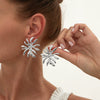 Wholesale Jewelry Zinc Alloy Geometric Metal Leaf Earrings With Electroplating And Ins Style