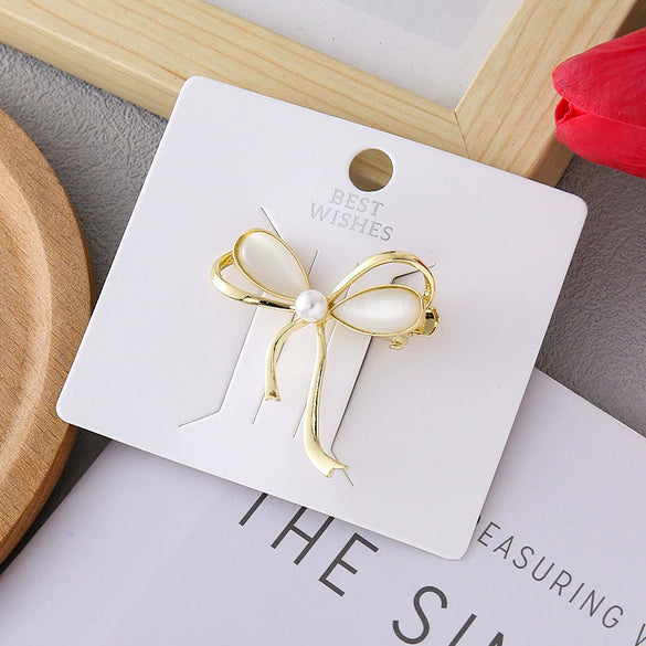Wholesale Jewelry Zinc Alloy Goldplated Bow Shell Frog Clip Micropaved Princess Style