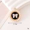 Wholesale Jewelry Zinc Alloy Love Bow Pendant Accessories With Hirback Pattern And Dripping Oil Design For Women