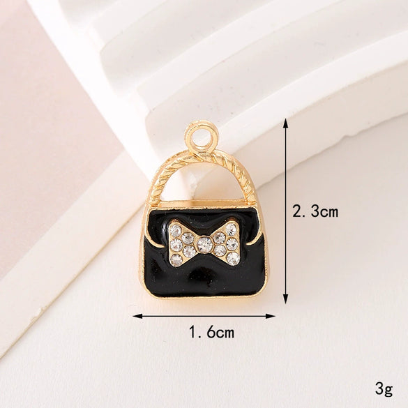 Wholesale Jewelry Zinc Alloy Love Bow Pendant Accessories With Hirback Pattern And Dripping Oil Design For Women
