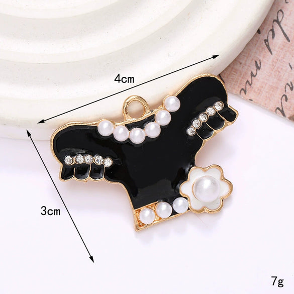 Wholesale Jewelry Zinc Alloy Love Bow Pendant Accessories With Hirback Pattern And Dripping Oil Design For Women