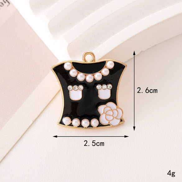 Wholesale Jewelry Zinc Alloy Love Bow Pendant Accessories With Hirback Pattern And Dripping Oil Design For Women