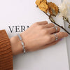 Wholesale Jewelry Zircon Chain Titanium Steel Electroplated Geometric Necklace And Bracelet Set For Women