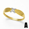 Wholesale Jewelry Zircon Heart Twocolor Copper Plated Gold Bracelet