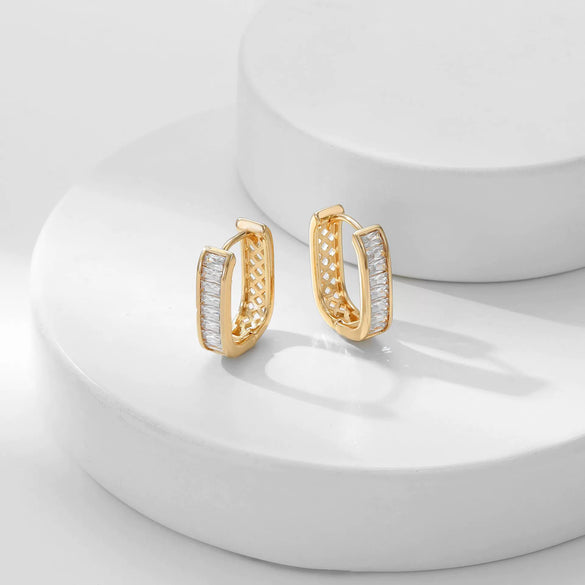 Wholesale Jewelry Zirconia Copper Geometric Earrings