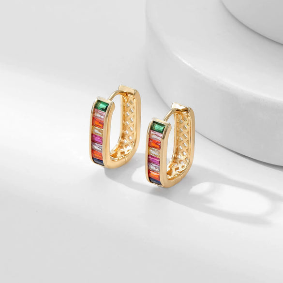 Wholesale Jewelry Zirconia Copper Geometric Earrings