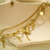 Wholesale 18K Electroplated Stainless Steel Doublelayer Bracelet With Stereo Love Star Pendant For Women
