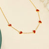 Wholesale 18K Electroplated Stainless Steel Heartshaped Pendant Necklace With O Word Chain For Women