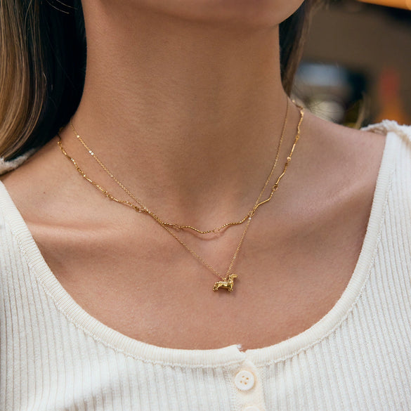 Wholesale 18K Gold Electroplated Stainless Steel Animal Shape Puppy Necklace For Women