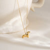 Wholesale 18K Gold Electroplated Stainless Steel Animal Shape Puppy Necklace For Women