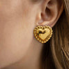 Wholesale 18K Gold Electroplated Stainless Steel Geometric And Heart Shaped Women's Earrings