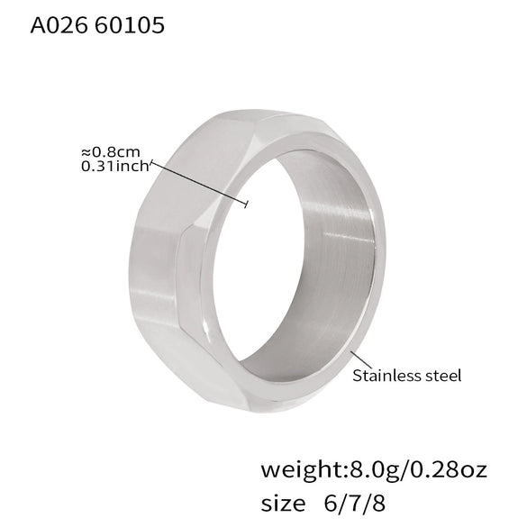 Wholesale 18K Gold Electroplated Stainless Steel Geometric Nutshaped Light Luxury Women's Ring