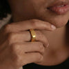 Wholesale 18K Gold Electroplated Stainless Steel Geometric Nutshaped Light Luxury Women's Ring