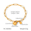 Wholesale 18K Gold Electroplated Stainless Steel Heart Shape Pendant Necklace And Bracelet For Women In Ins Style