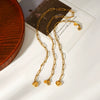 Wholesale 18K Gold Electroplated Stainless Steel Heart Shape Pendant Necklace And Bracelet For Women In Ins Style