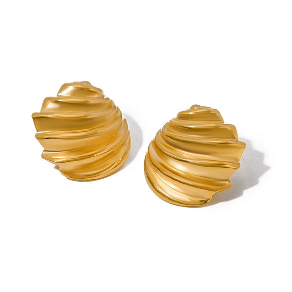 Wholesale 18K Gold Electroplated Stainless Steel Oblique Thread Earrings For Women