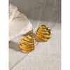 Wholesale 18K Gold Electroplated Stainless Steel Oblique Thread Earrings For Women