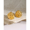 Wholesale 18K Gold Electroplated Stainless Steel Oblique Thread Earrings For Women