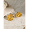Wholesale 18K Gold Electroplated Stainless Steel Oblique Thread Earrings For Women