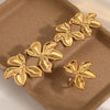 Wholesale 18K Gold Electroplated Stainless Steel Plants And Flowers Jewelry Set For Women Earrings And Rings