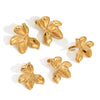 Wholesale 18K Gold Electroplated Stainless Steel Plants And Flowers Jewelry Set For Women Earrings And Rings