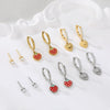 Wholesale 18K Gold Electroplated Strawberry Heartshaped Geometric Stainless Steel Earrings For Women