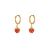 Wholesale 18K Gold Electroplated Strawberry Heartshaped Geometric Stainless Steel Earrings For Women