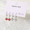 Wholesale 18K Gold Electroplated Strawberry Heartshaped Geometric Stainless Steel Earrings For Women