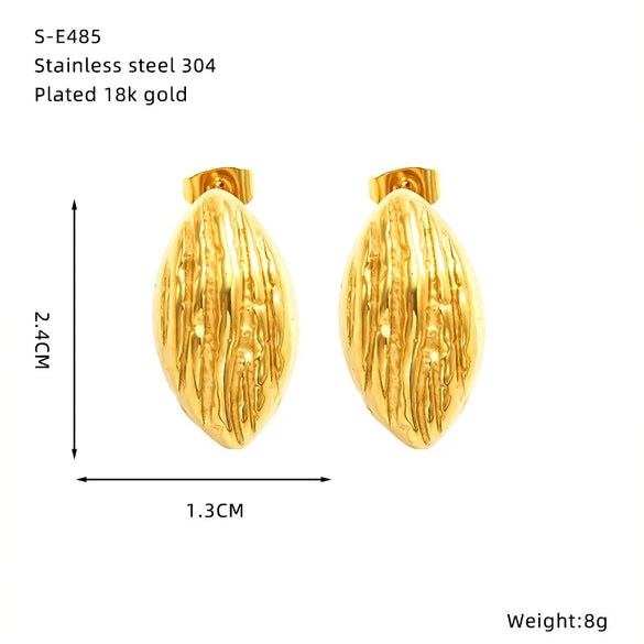 Wholesale 18K Gold Electroplated Titanium Steel Geometric Drop Shape Earrings For Women