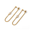 Wholesale 18K Gold Electroplated Water Drop Diamond Chain Earrings Made Of Titanium Steel And Stainless Steel In Niche Style
