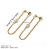 Wholesale 18K Gold Electroplated Water Drop Diamond Chain Earrings Made Of Titanium Steel And Stainless Steel In Niche Style
