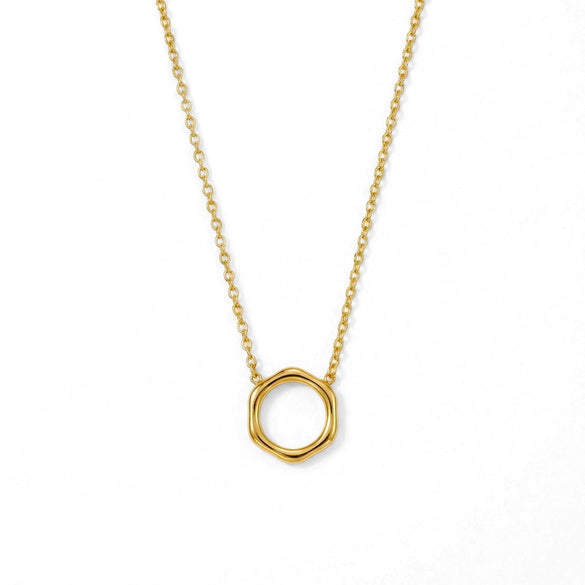 Wholesale 18K Gold Geometric Circle Pendant Electroplated Clavicle Chain For Women And Couples