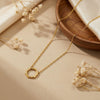 Wholesale 18K Gold Geometric Circle Pendant Electroplated Clavicle Chain For Women And Couples