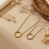Wholesale 18K Gold Geometric Circle Pendant Electroplated Clavicle Chain For Women And Couples