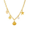 Wholesale 18K Gold Plated Animals Zodiac Shell Starfish Pendant Stainless Steel O Word Chain Necklace For Women