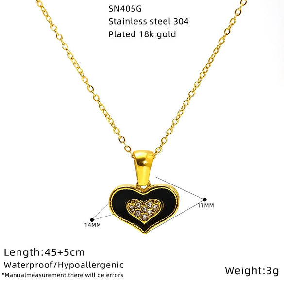 Wholesale 18K Gold Plated Butterfly Heart Micro Inlaid Unisex Necklace With Heart Shape And Animal Zodiac Patterns Cross Chain