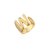 Wholesale 18K Gold Plated Copper Adjustable Open Ring With English Letters For Women