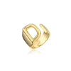 Wholesale 18K Gold Plated Copper Adjustable Open Ring With English Letters For Women