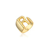 Wholesale 18K Gold Plated Copper Adjustable Open Ring With English Letters For Women