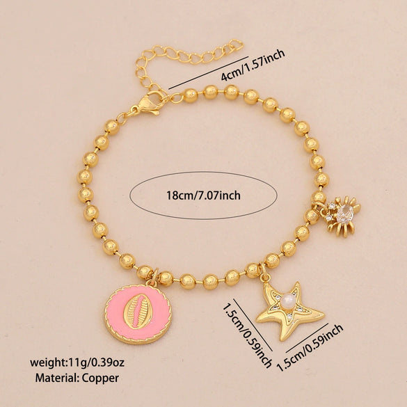 Wholesale 18K Gold Plated Copper Animal Pattern Diy Bracelet For Women