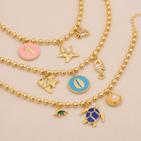 Wholesale 18K Gold Plated Copper Animal Pattern Diy Bracelet For Women