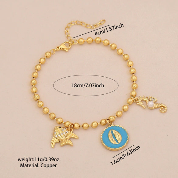 Wholesale 18K Gold Plated Copper Animal Pattern Diy Bracelet For Women