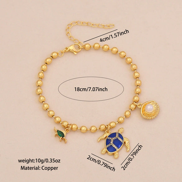 Wholesale 18K Gold Plated Copper Animal Pattern Diy Bracelet For Women