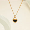 Wholesale 18K Gold Plated Doublesided Heart Stainless Steel Clavicle Necklace For Women